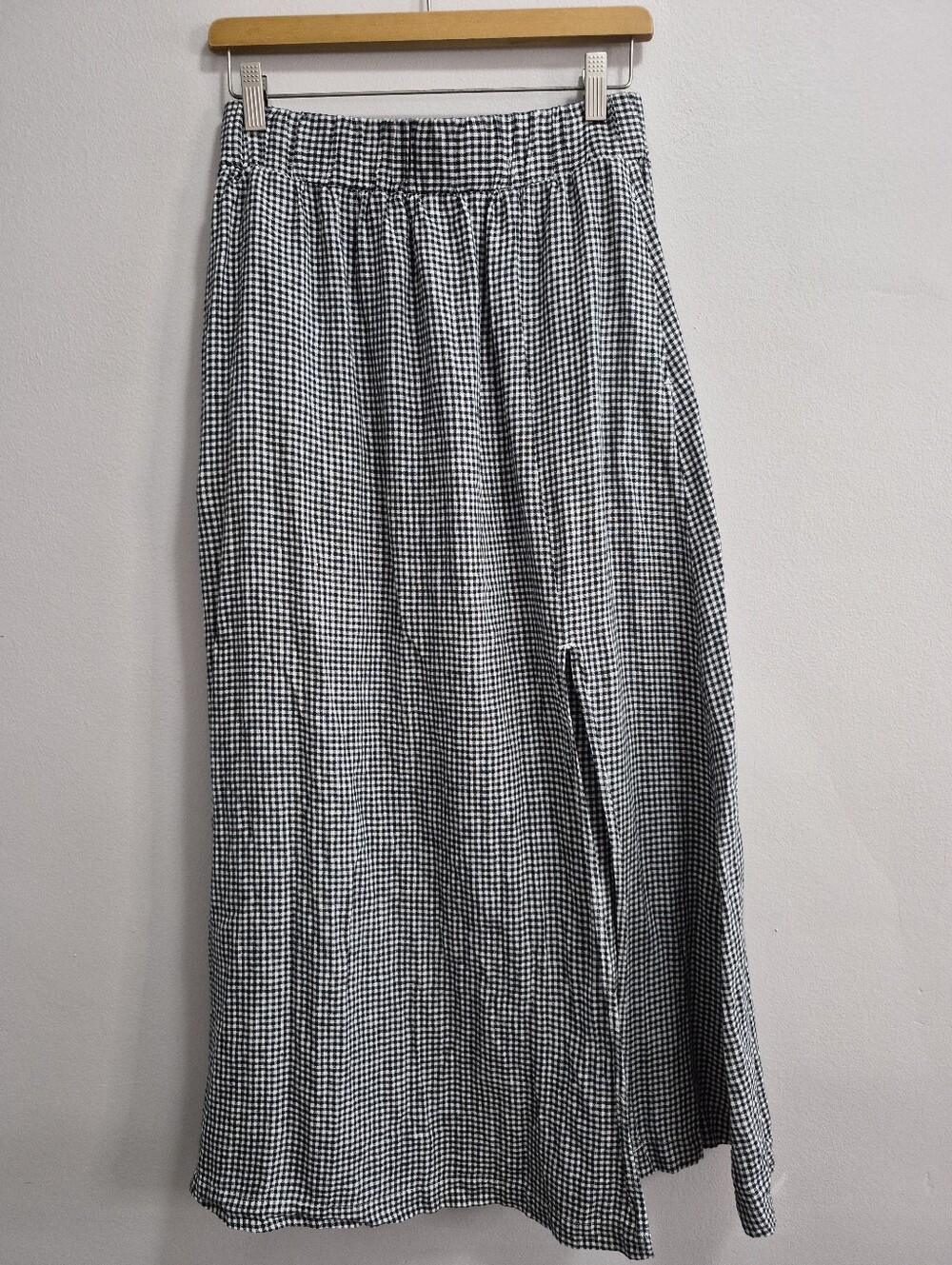 Quince European Linen Maxi Skirt Classic Mini Gingham Size Small - Picture 4 of 8